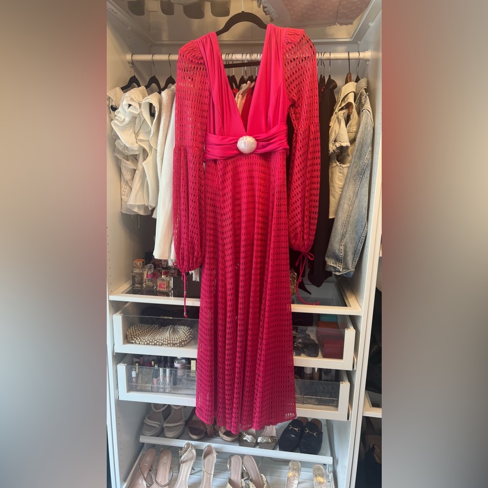 PatBo Long Sleeve Netted Beach Dress - Size M. Brand New with Tags
